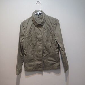 Talbots Olive Green Lightweight Utility Jacket Size 8